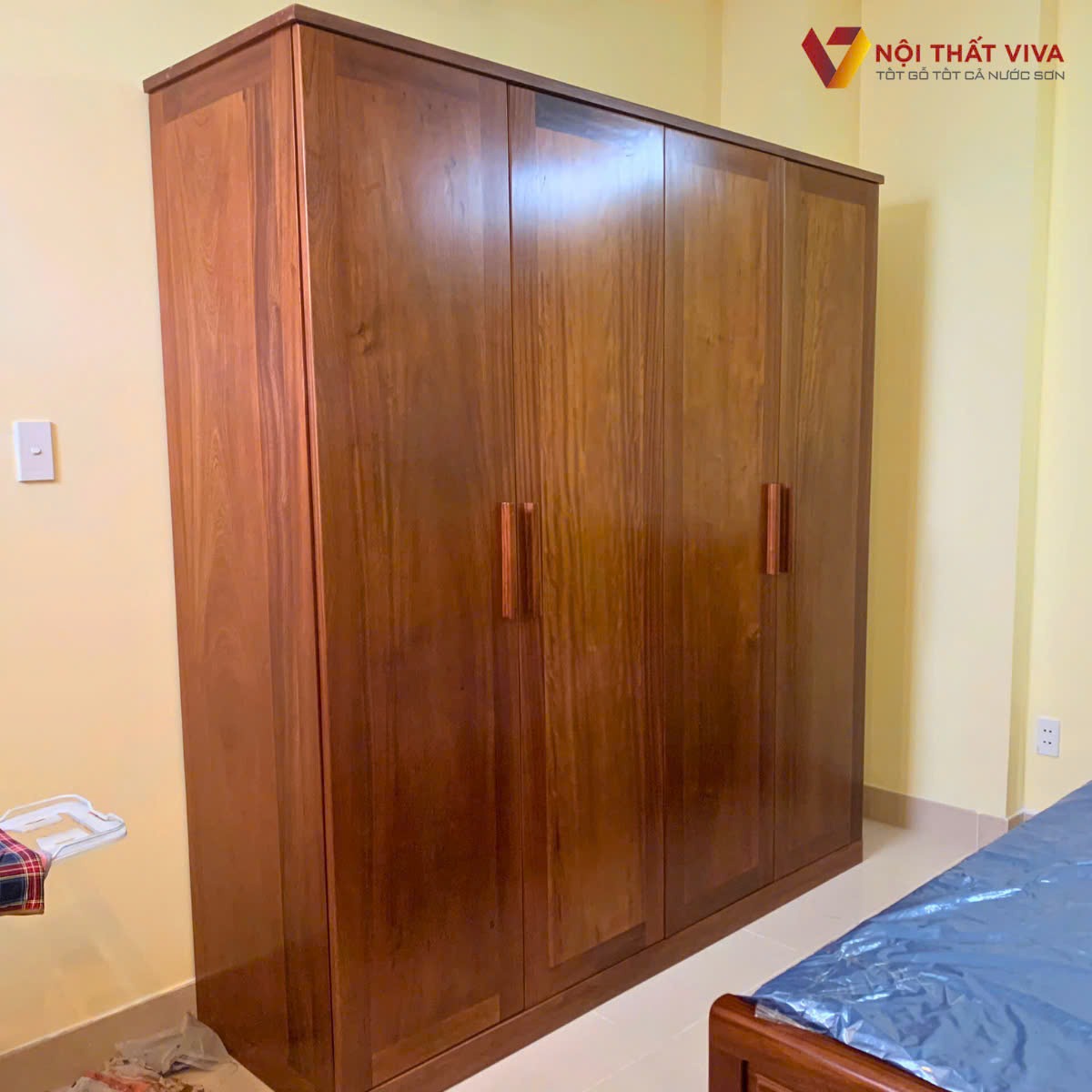 Top 5 mẫu tủ quần áo gỗ xoan đào đẹp, bền chắc, sang trọng, giá tốt 2025