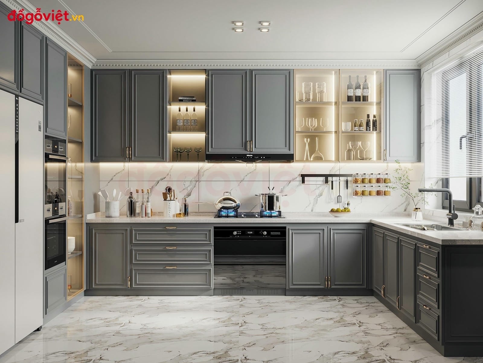 Kh&aacute;m ph&aacute; c&aacute;c d&ograve;ng tủ bếp m&agrave;u ghi x&aacute;m đẹp, cao cấp đ&aacute;ng mua nhất  