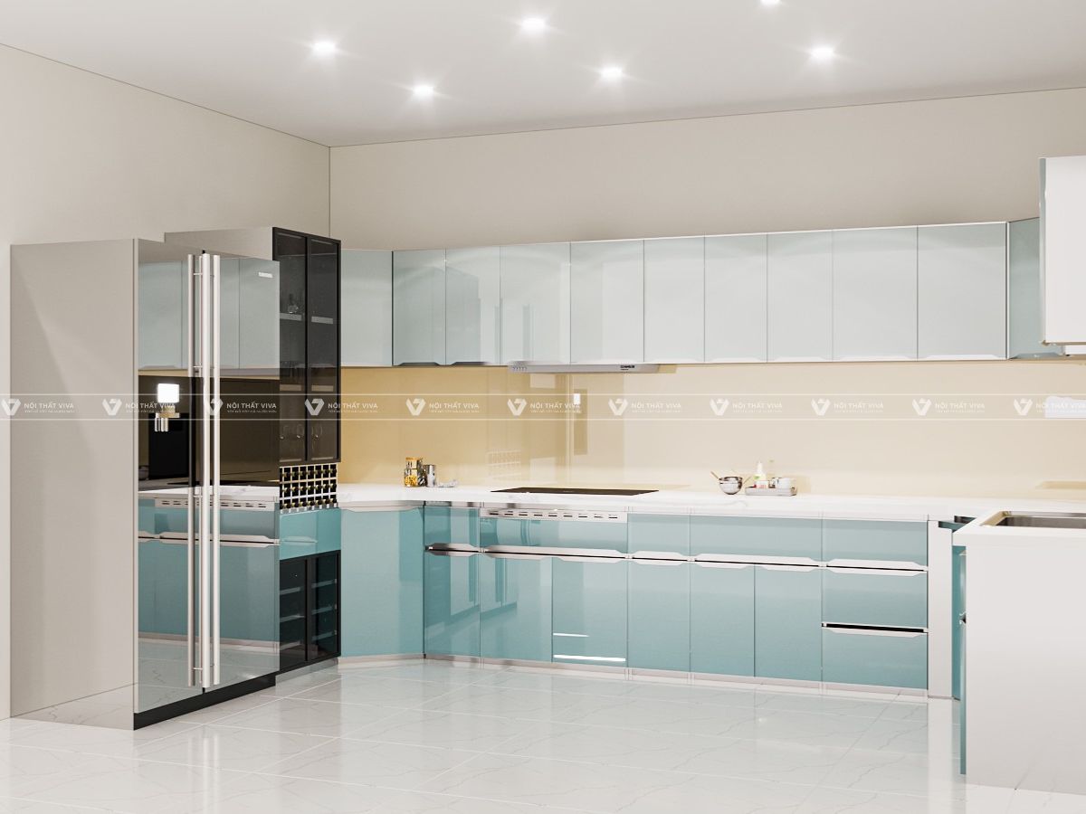 Top mẫu tủ bếp cánh kính đẹp, cao cấp được ưa chuộng nhất hiện nay