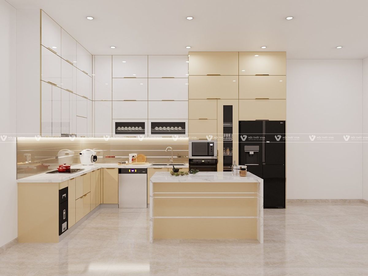 Top mẫu tủ bếp cánh kính đẹp, cao cấp được ưa chuộng nhất hiện nay