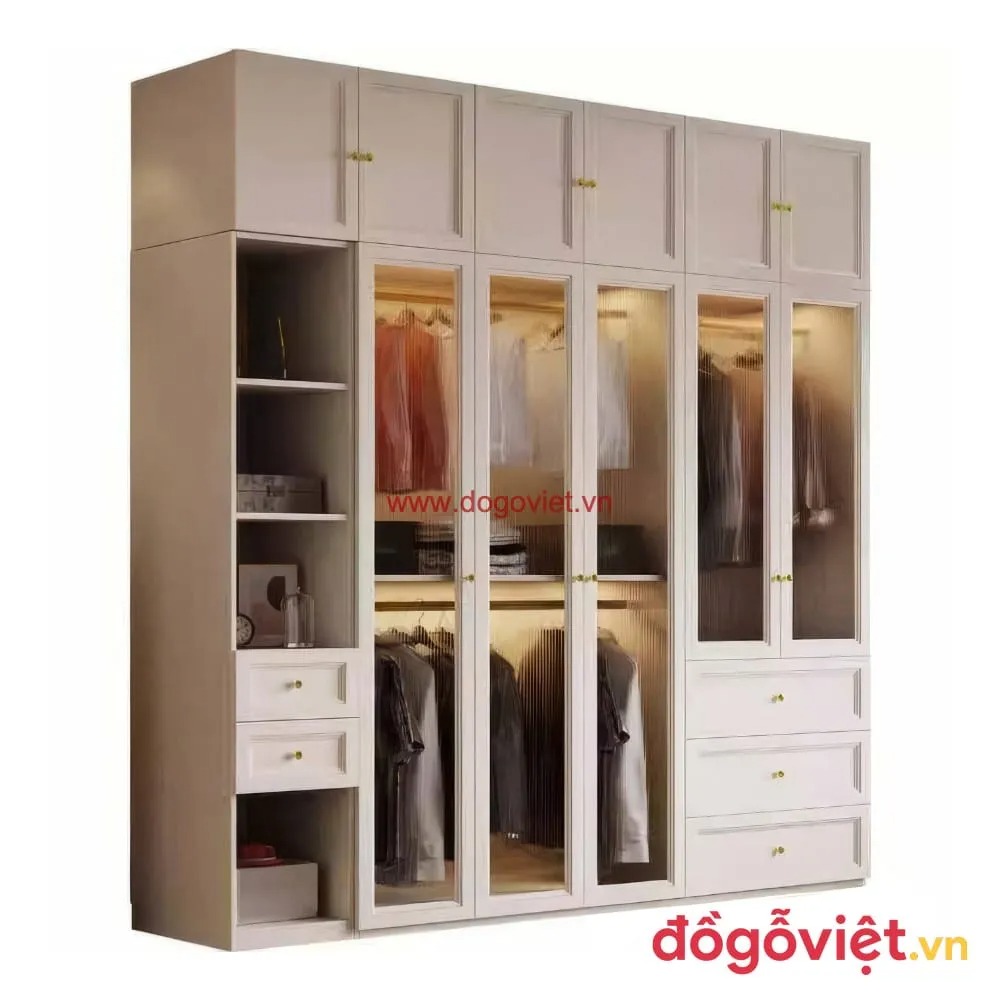  Top mẫu tủ quần áo kính trắng đẹp nhất hiện nay, gợi ý từ chuyên gia nội thất