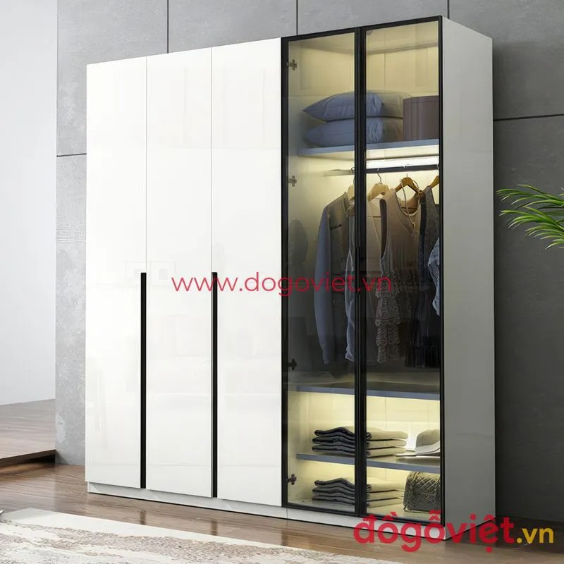  Top mẫu tủ quần áo kính trắng đẹp nhất hiện nay, gợi ý từ chuyên gia nội thất