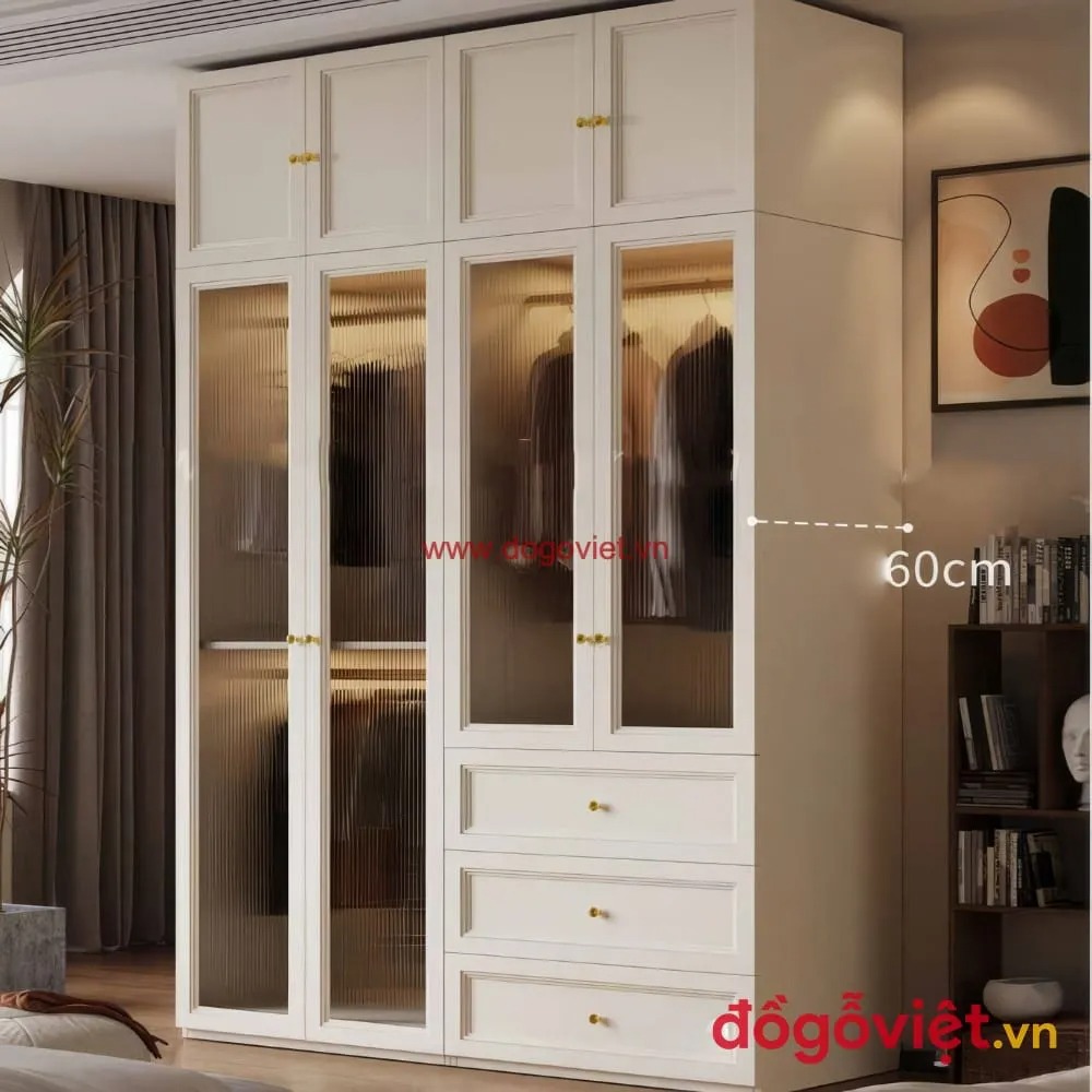  Top mẫu tủ quần áo kính trắng đẹp nhất hiện nay, gợi ý từ chuyên gia nội thất