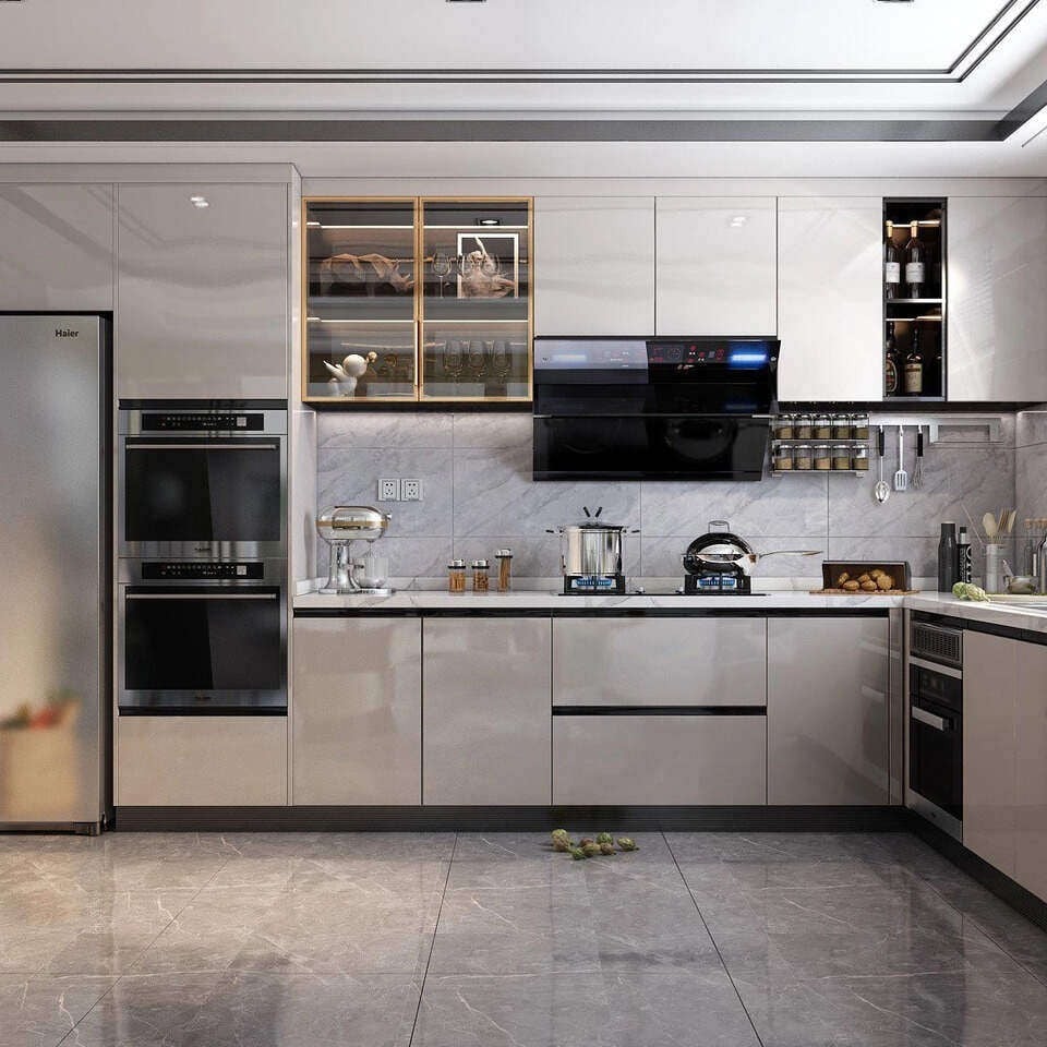 Tủ bếp Acrylic chữ L l&agrave; g&igrave;? Ưu điểm, k&iacute;ch thước ti&ecirc;u chuẩn v&agrave; b&aacute;o gi&aacute;