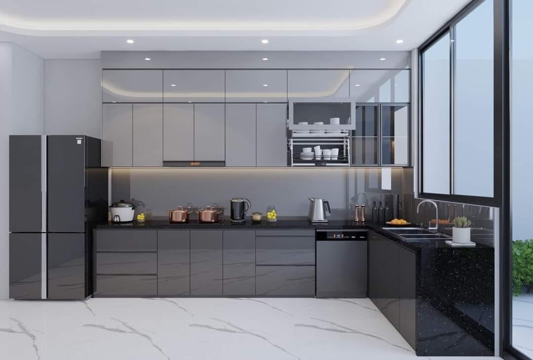 Tủ bếp Acrylic chữ L l&agrave; g&igrave;? Ưu điểm, k&iacute;ch thước ti&ecirc;u chuẩn v&agrave; b&aacute;o gi&aacute;