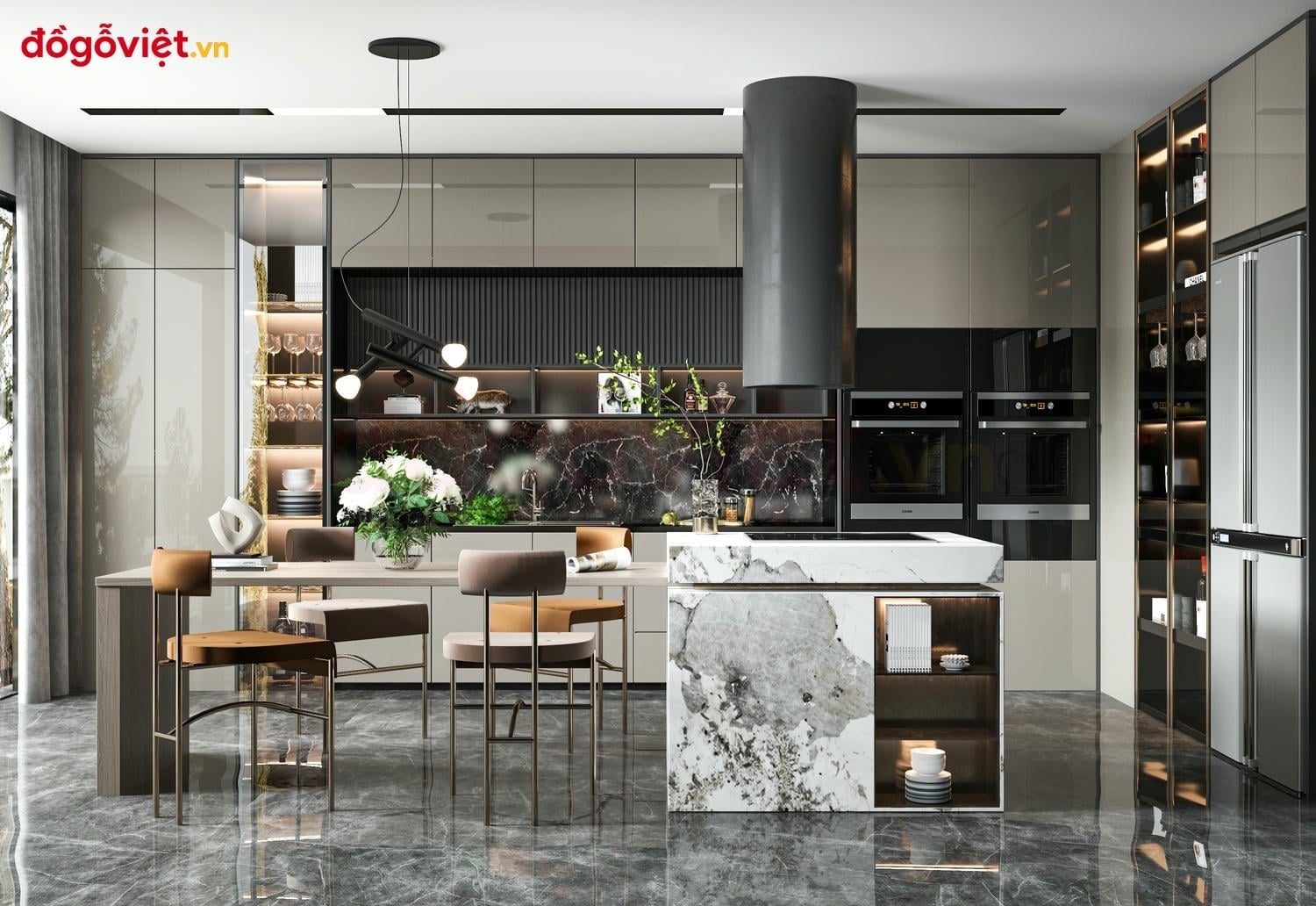 Tủ bếp Acrylic chữ L l&agrave; g&igrave;? Ưu điểm, k&iacute;ch thước ti&ecirc;u chuẩn v&agrave; b&aacute;o gi&aacute;