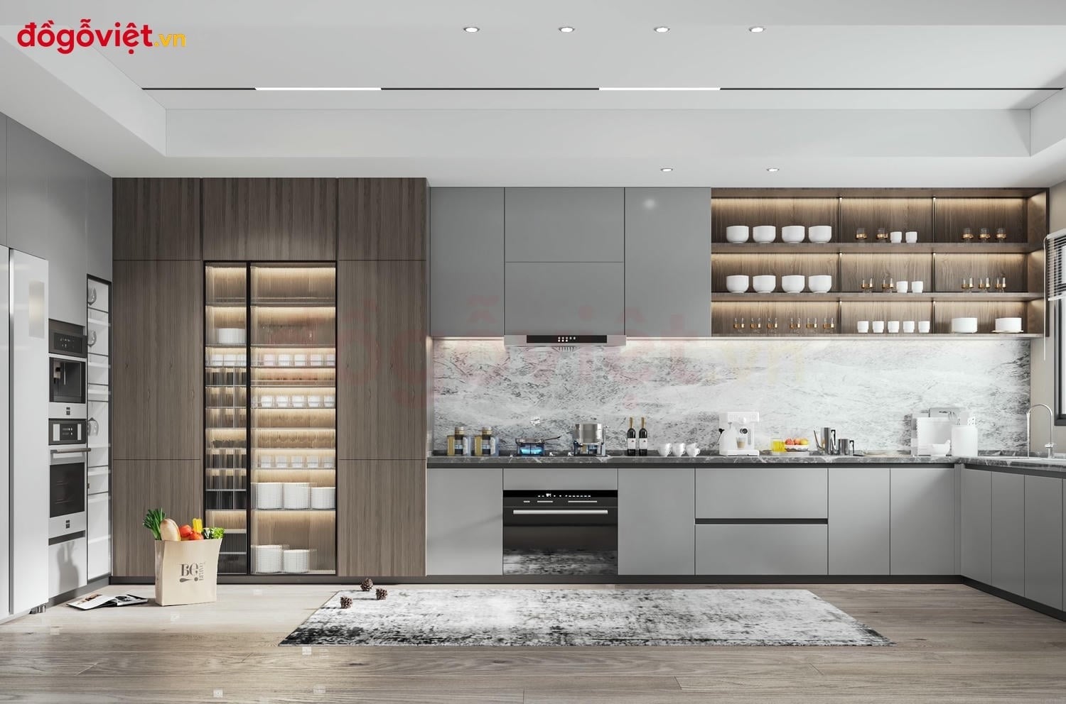 Tủ bếp Acrylic chữ L l&agrave; g&igrave;? Ưu điểm, k&iacute;ch thước ti&ecirc;u chuẩn v&agrave; b&aacute;o gi&aacute;