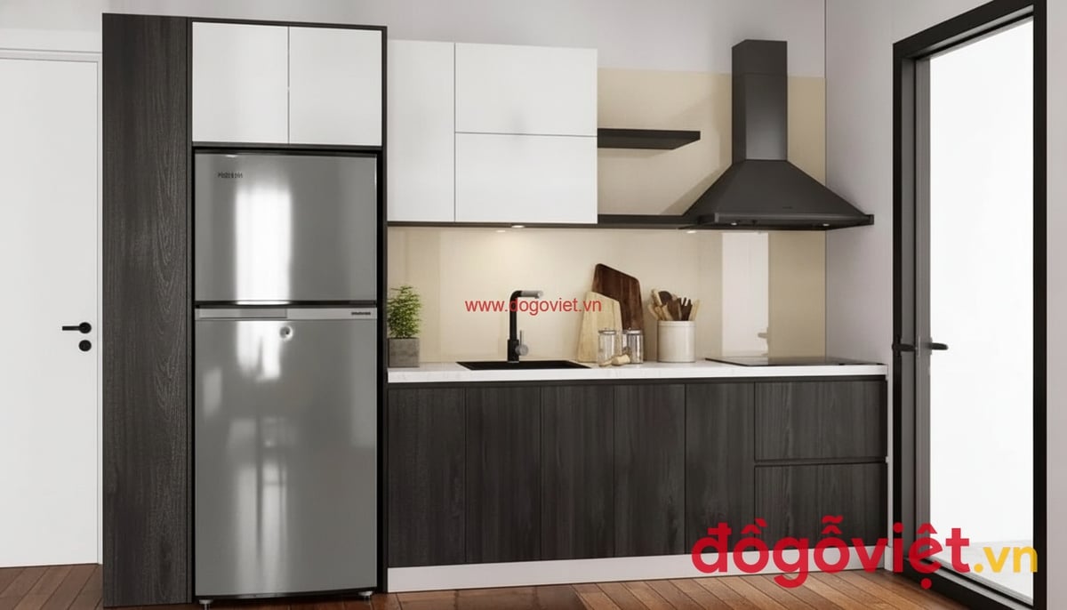 Tủ Bếp Chữ I Nhựa WPB An Cường Phủ Melamine Hiện Đại