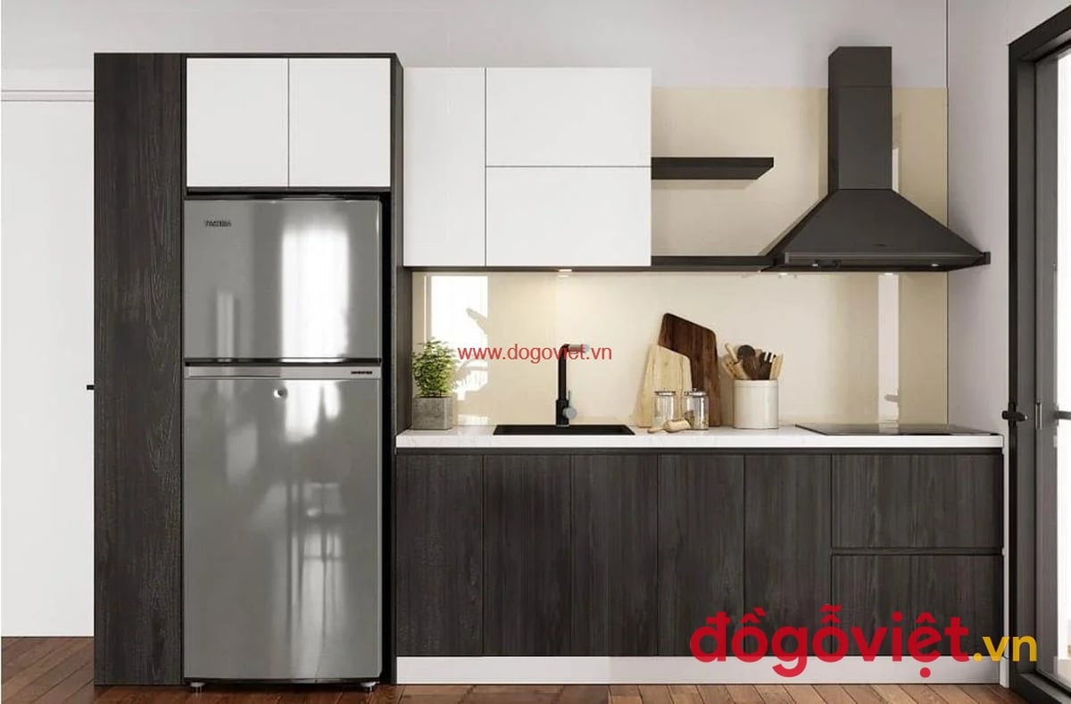 Tủ Bếp Chữ I Nhựa WPB An Cường Phủ Melamine Hiện Đại