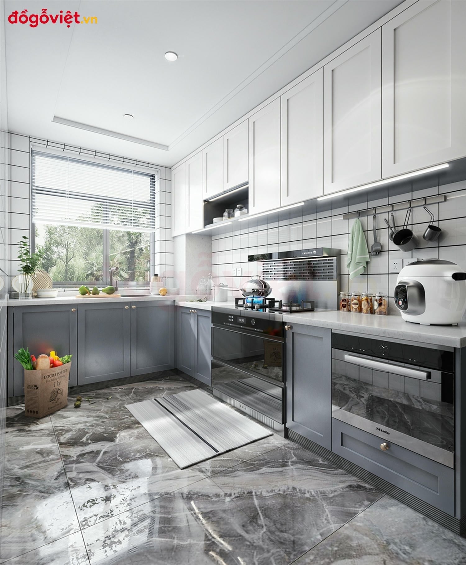 Tủ bếp gỗ m&agrave;u trắng thời thượng: chi tiết thiết kế & l&yacute; do n&ecirc;n chọn 