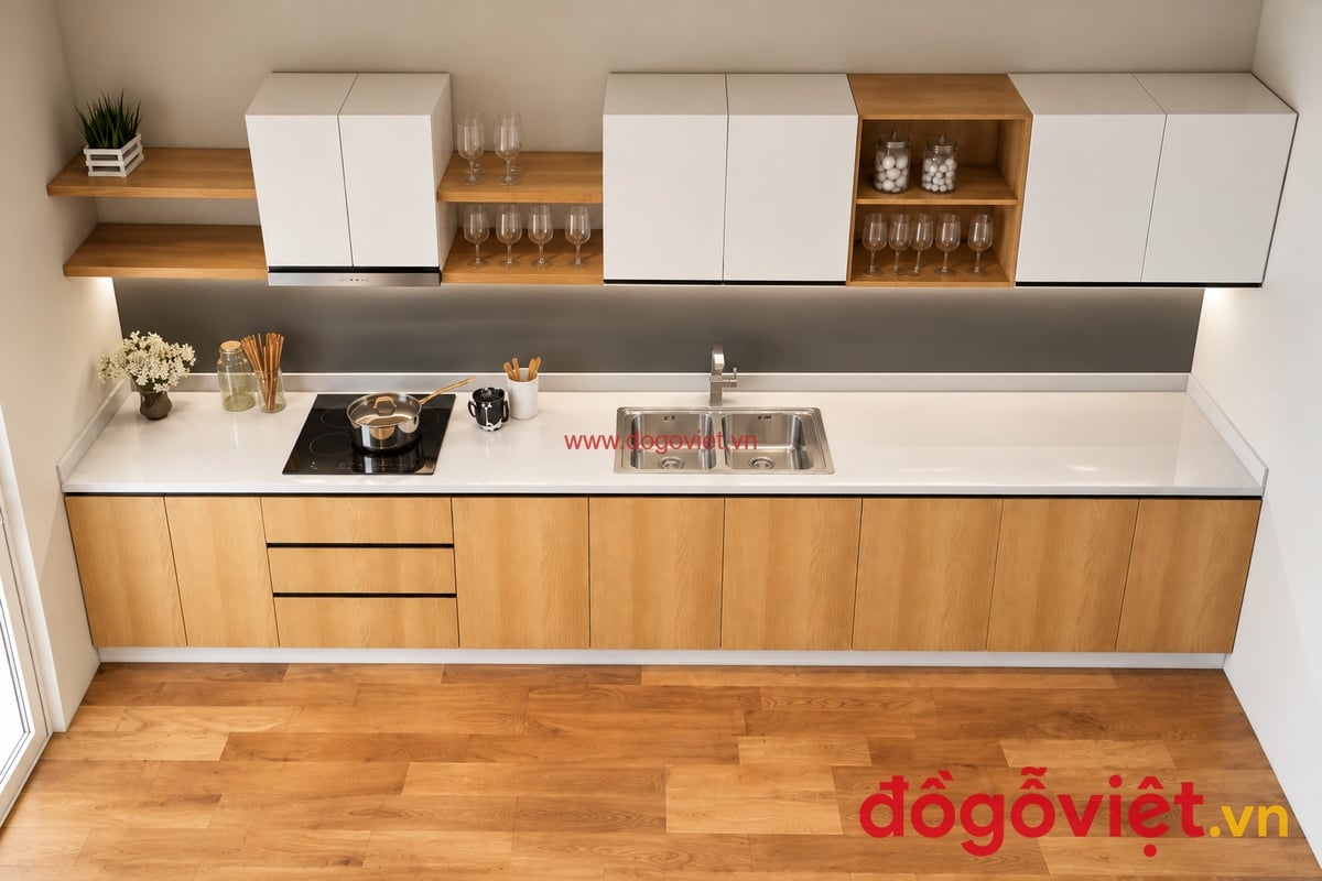 Tủ bếp hình chữ i nhựa WPB Phủ Melamine An Cường Hiện Đại Tủ bếp hình chữ i nhựa WPB Phủ Melamine An Cường Hiện Đại