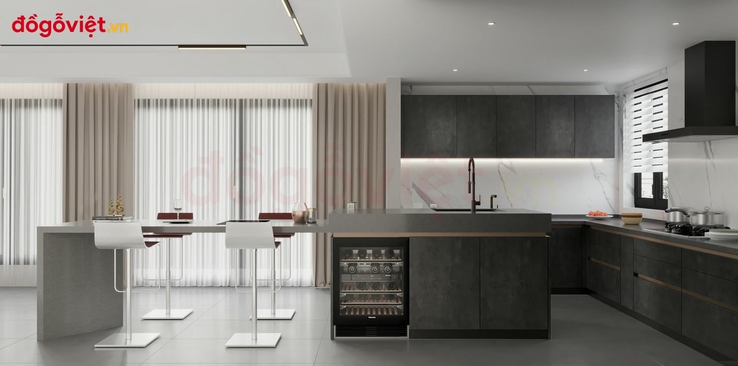 Tủ bếp màu đen có đẹp không? Ưu nhược điểm & cách phối chuẩn Tủ bếp màu đen có đẹp không? Ưu nhược điểm & cách phối chuẩn