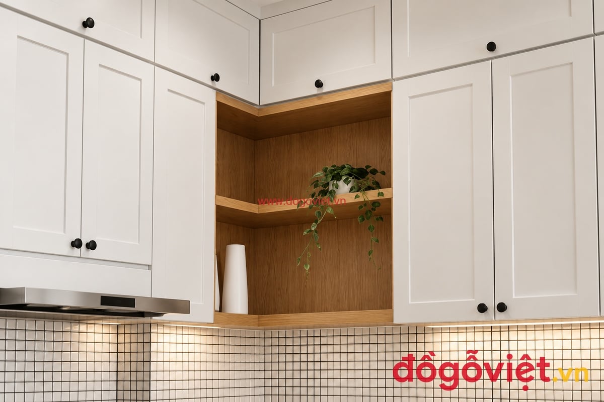 Tủ Bếp Nhựa WPB Phủ Melamine An Cường C&aacute;nh Pano Thanh Lịch