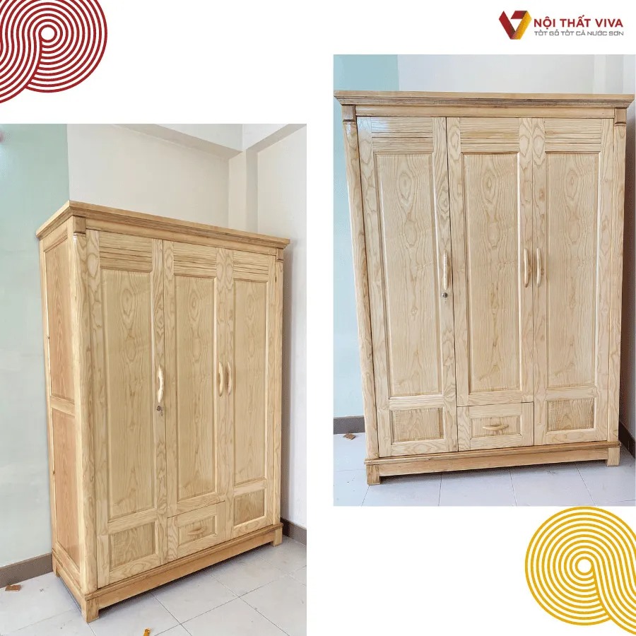 Tủ quần áo 3 cánh gỗ đẹp: giải pháp lưu trữ tiện nghi với mức giá phải chăng