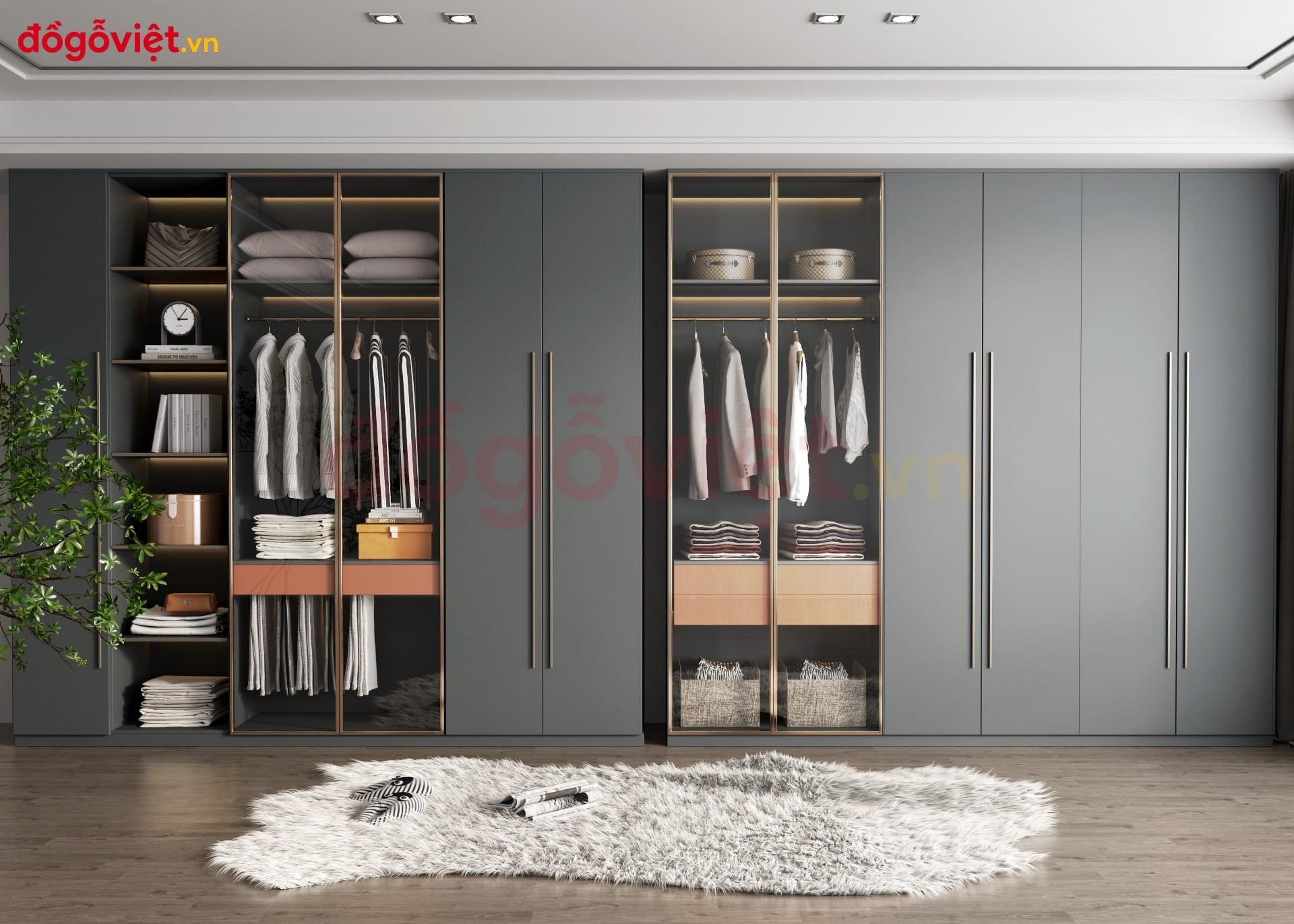 K&iacute;ch thước ti&ecirc;u chuẩn tủ quần &aacute;o kịch trần theo diện t&iacute;ch ph&ograve;ng ngủ 2025
