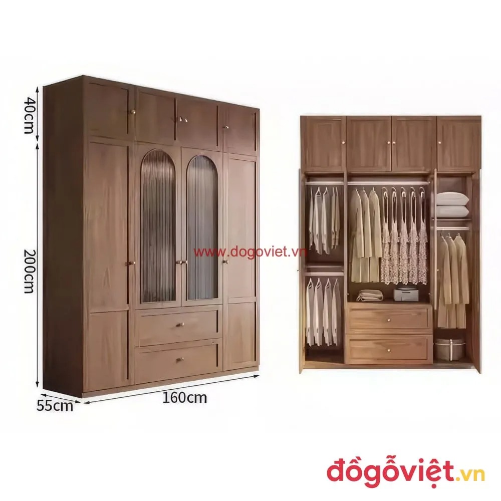 Tủ quần áo gỗ óc chó hiện đại đẹp, chuẩn xu hướng nội thất cao cấp Tủ quần áo gỗ óc chó hiện đại đẹp, chuẩn xu hướng nội thất cao cấp