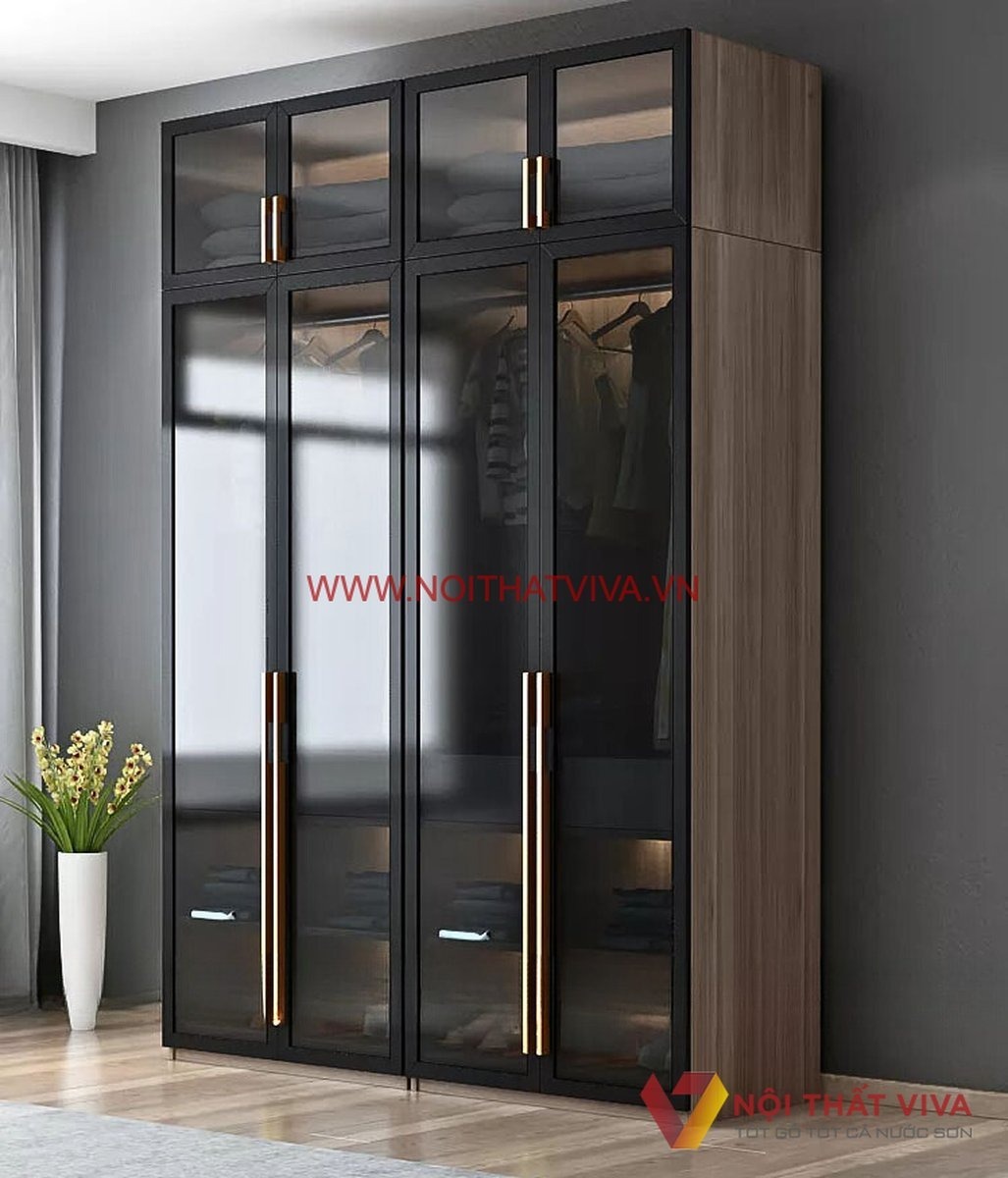 Tủ quần áo kính đen có gì hot? Mẫu đẹp, bền và cách chọn theo phong thủy 