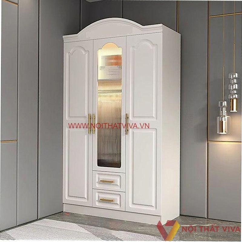 Tuyển chọn mẫu tủ áo tân cổ điển cánh kính sang trọng, đẳng cấp 