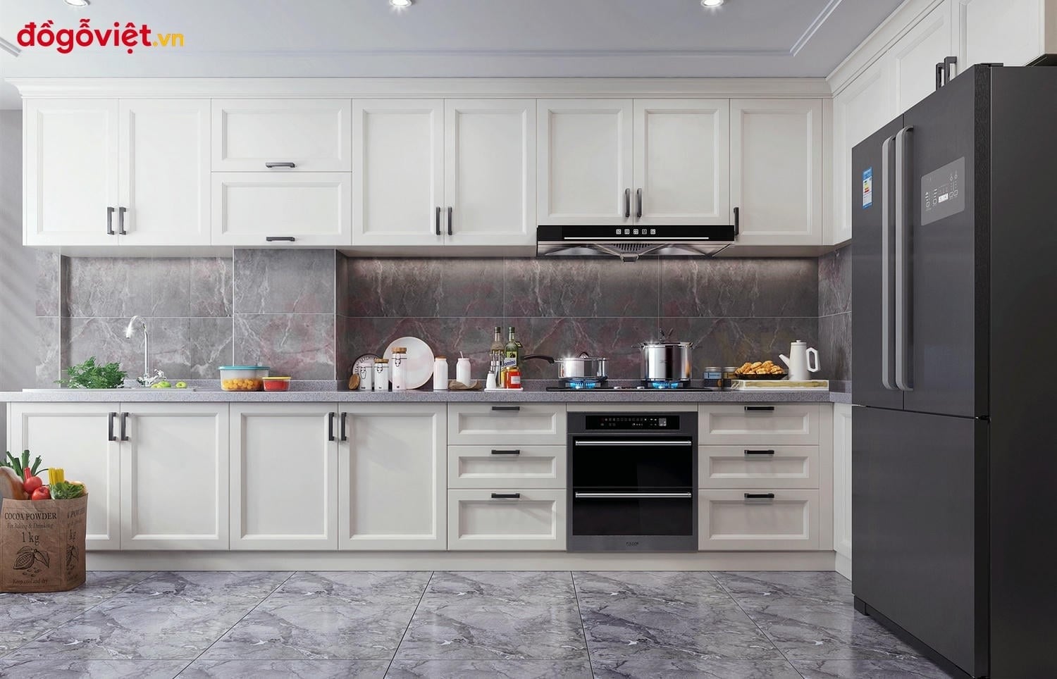 25+ mẫu tủ bếp t&acirc;n cổ điển gỗ c&ocirc;ng nghiệp được ưa chuộng nhất hiện nay  