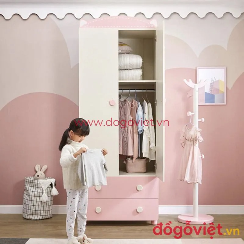 Xu hướng thiết kế tủ đựng quần áo trẻ con hiện đại, tiện nghi, an toàn