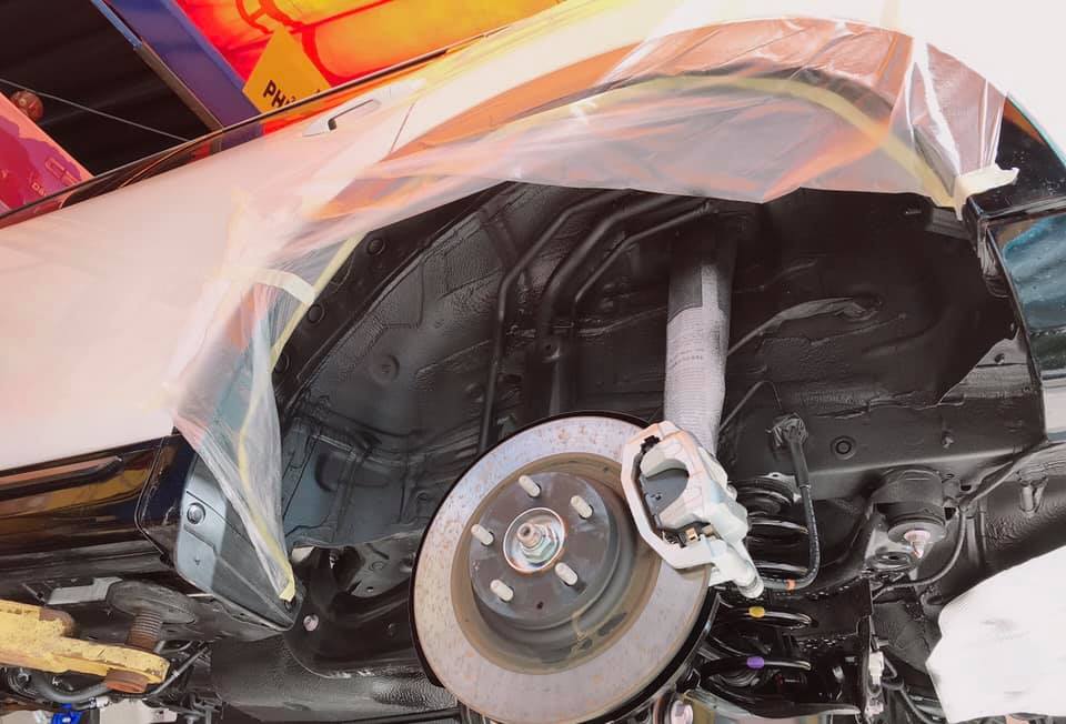 phủ gầm mạ pô tại Garage Auto Hữu Toà