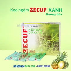 Kẹo ngậm ZECUF Xanh - hương Dứa - hộp 20 viên