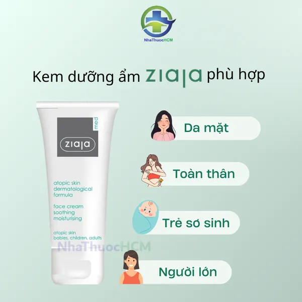 Kem dưỡng ẩm ZIAJA 5% Urea, tuýp 50ml
