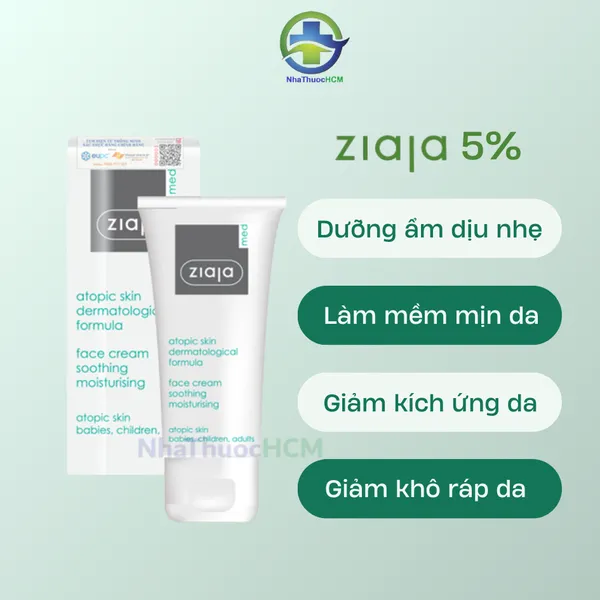 Kem dưỡng ẩm ZIAJA 5% Urea, tuýp 50ml