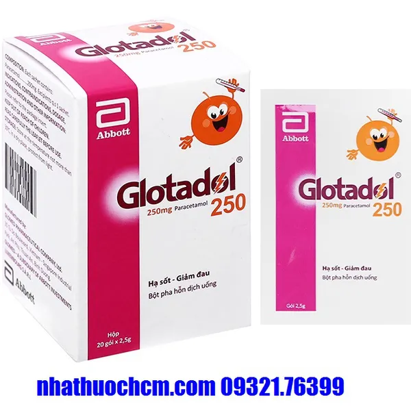 Thuốc giảm đau hạ sốt GLOTADOL 250mg gói