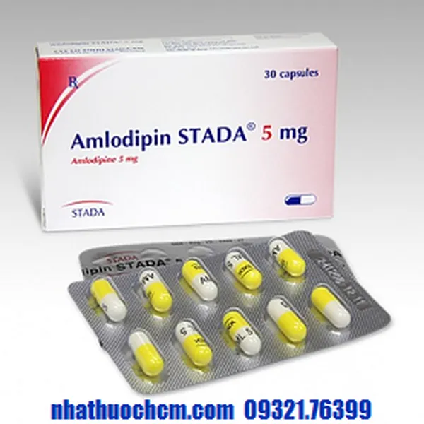 Thuốc trị cao huyết áp AMLODIPIN STADA 5mg