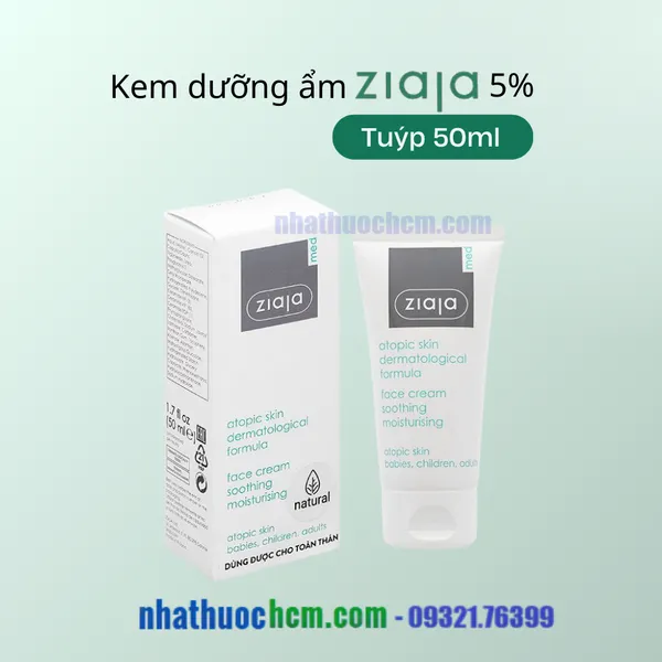 Kem dưỡng ẩm ZIAJA 5% Urea, tuýp 50ml