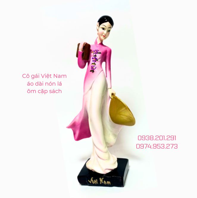Tượng cô gái Việt Nam đội nón lá, áo dài truyền thống Tượng cô gái Việt Nam đội nón lá, áo dài truyền thống