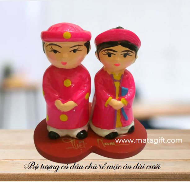 Bộ tượng cô dâu chú rể làm quà tặng khách mời đám cưới Bộ tượng cô dâu chú rể làm quà tặng khách mời đám cưới