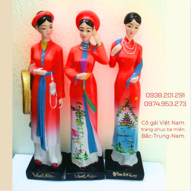 Tượng cô gái Việt Nam đội nón lá, áo dài truyền thống Tượng cô gái Việt Nam đội nón lá, áo dài truyền thống