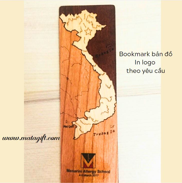 Bookmark gỗ in hình bản đồ Việt Nam làm quà tặng khách nước ngoài Bookmark gỗ in hình bản đồ Việt Nam làm quà tặng khách nước ngoài