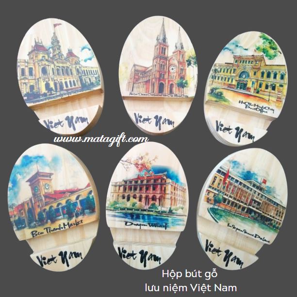 Đế gỗ kê điện thoại và chặn giấy in hình ảnh Việt Nam Đế gỗ kê điện thoại và chặn giấy in hình ảnh Việt Nam