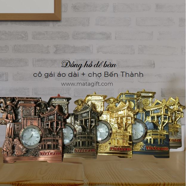Đồng hồ để bàn danh lam thắng cảnh Việt Nam cô gái áo dài Đồng hồ để bàn danh lam thắng cảnh Việt Nam cô gái áo dài
