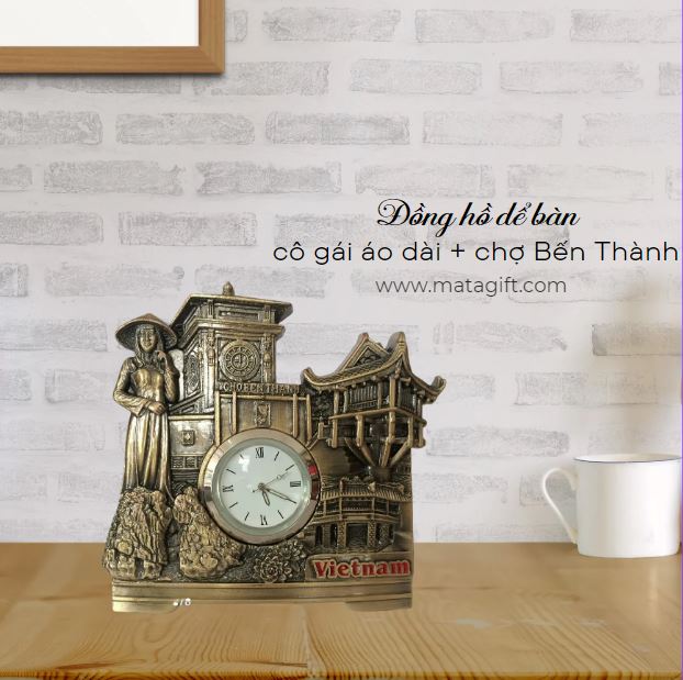 Đồng hồ để bàn danh lam thắng cảnh Việt Nam cô gái áo dài Đồng hồ để bàn danh lam thắng cảnh Việt Nam cô gái áo dài