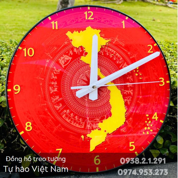 Đồng hồ treo tường in hình bản đồ Việt Nam - Tự hào Việt Nam Đồng hồ treo tường in hình bản đồ Việt Nam - Tự hào Việt Nam