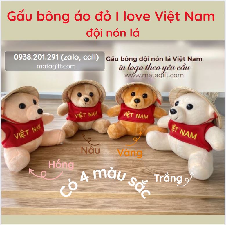 Gấu bông quà lưu niệm áo đỏ I love Việt Nam xinh xắn Gấu bông quà lưu niệm áo đỏ I love Việt Nam xinh xắn
