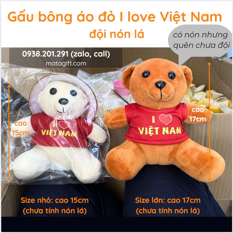 Gấu bông quà lưu niệm áo đỏ I love Việt Nam xinh xắn Gấu bông quà lưu niệm áo đỏ I love Việt Nam xinh xắn