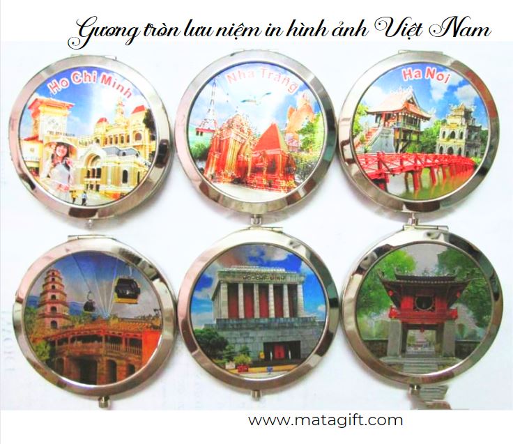 Gương tròn lưu niệm in hình ảnh cảnh đẹp Việt Nam Gương tròn lưu niệm in hình ảnh cảnh đẹp Việt Nam