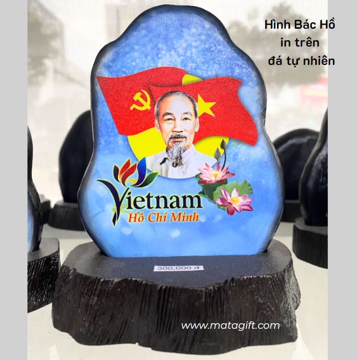 Hình ảnh Bác Hồ in trên đá tự nhiên Hình ảnh Bác Hồ in trên đá tự nhiên
