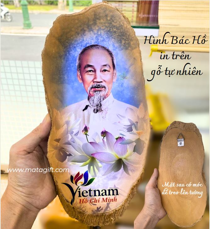 Hình ảnh Bác Hồ in trên tấm gỗ tự nhiên Hình ảnh Bác Hồ in trên tấm gỗ tự nhiên