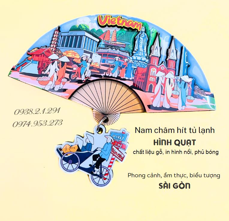 Quà lưu niệm Việt Nam hít nam châm magnet quạt in hình lưu niệm địa danh du lịch Quà lưu niệm Việt Nam hít nam châm magnet quạt in hình lưu niệm địa danh du lịch