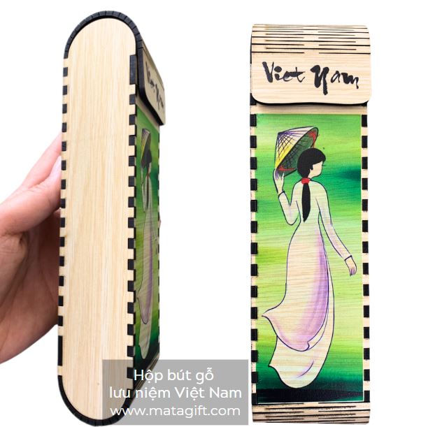 Hộp bút gỗ in hình ảnh lưu niệm Việt Nam Hộp bút gỗ in hình ảnh lưu niệm Việt Nam