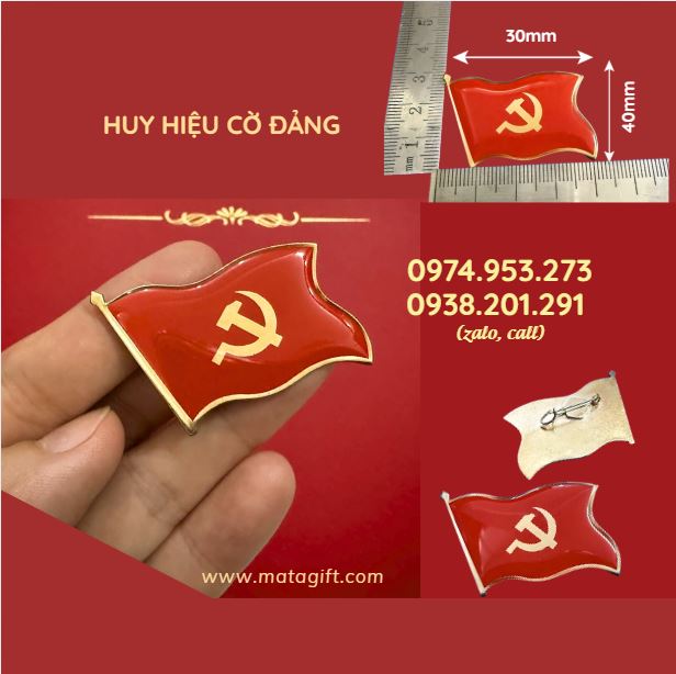 Huy hiệu cài áo in logo cờ Đảng Huy hiệu cài áo in logo cờ Đảng