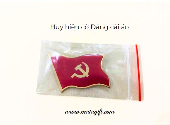 Huy hiệu cờ Đảng cài áo mạ vàng Huy hiệu cờ Đảng cài áo mạ vàng