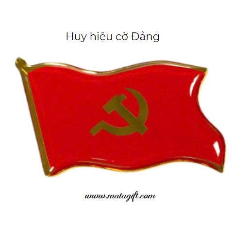 Huy hiệu cờ Đảng cài áo mạ vàng Huy hiệu cờ Đảng cài áo mạ vàng