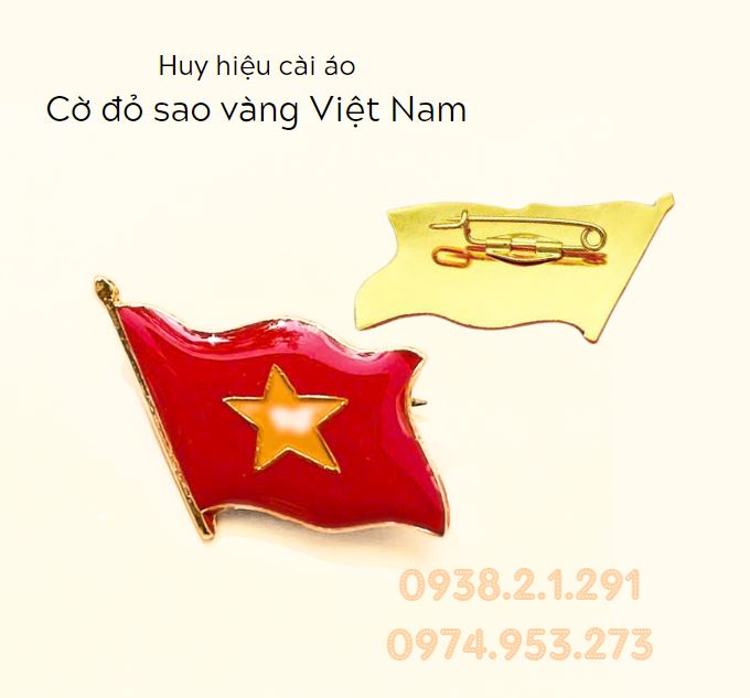 Huy hiệu cờ đỏ sao vàng Việt Nam cài áo Huy hiệu cờ đỏ sao vàng Việt Nam cài áo